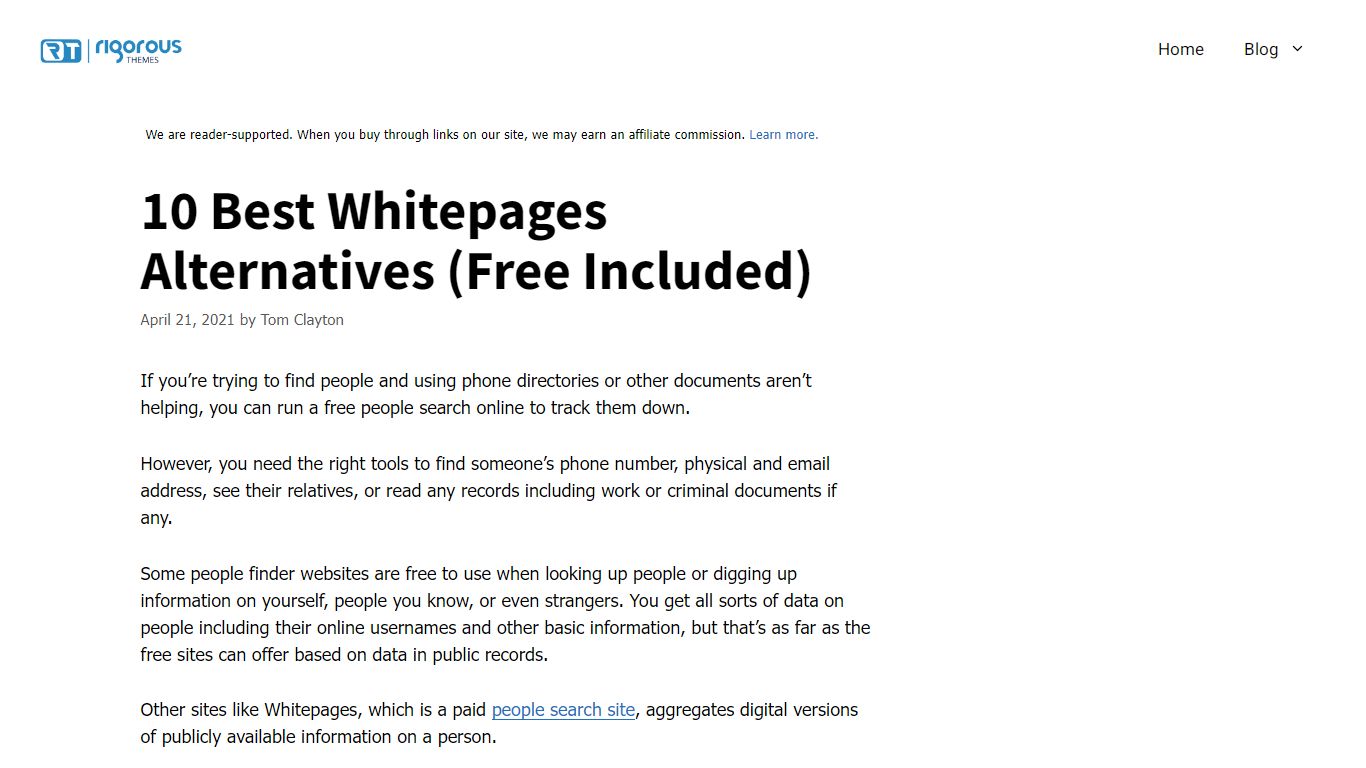 10 Best Whitepages Alternatives (Free Included) - Rigorous Themes